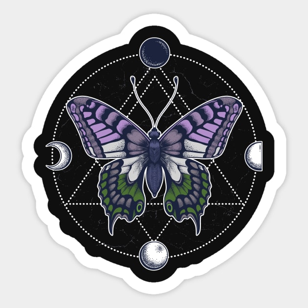 Genderqueer Butterfly Sticker by Psitta